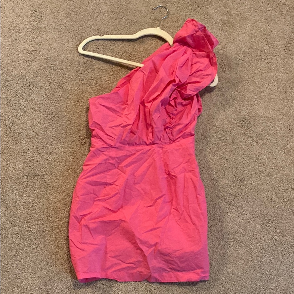 Pink One-Shoulder Dress - Picture 2 of 4